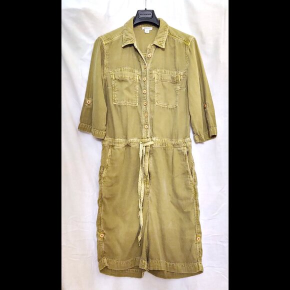 Sundance Monroe Cotton Jumpsuit Army Green Shorts Romper Jumpsuit Small EUC - Picture 8 of 8